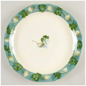 Poivre Et Sel Green by Faiencerie De Gien 12" Chop Round Platter Plate